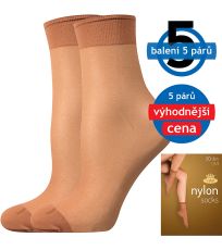Silonové ponožky - 6 x 5 párů NYLON 20 DEN Lady B opal