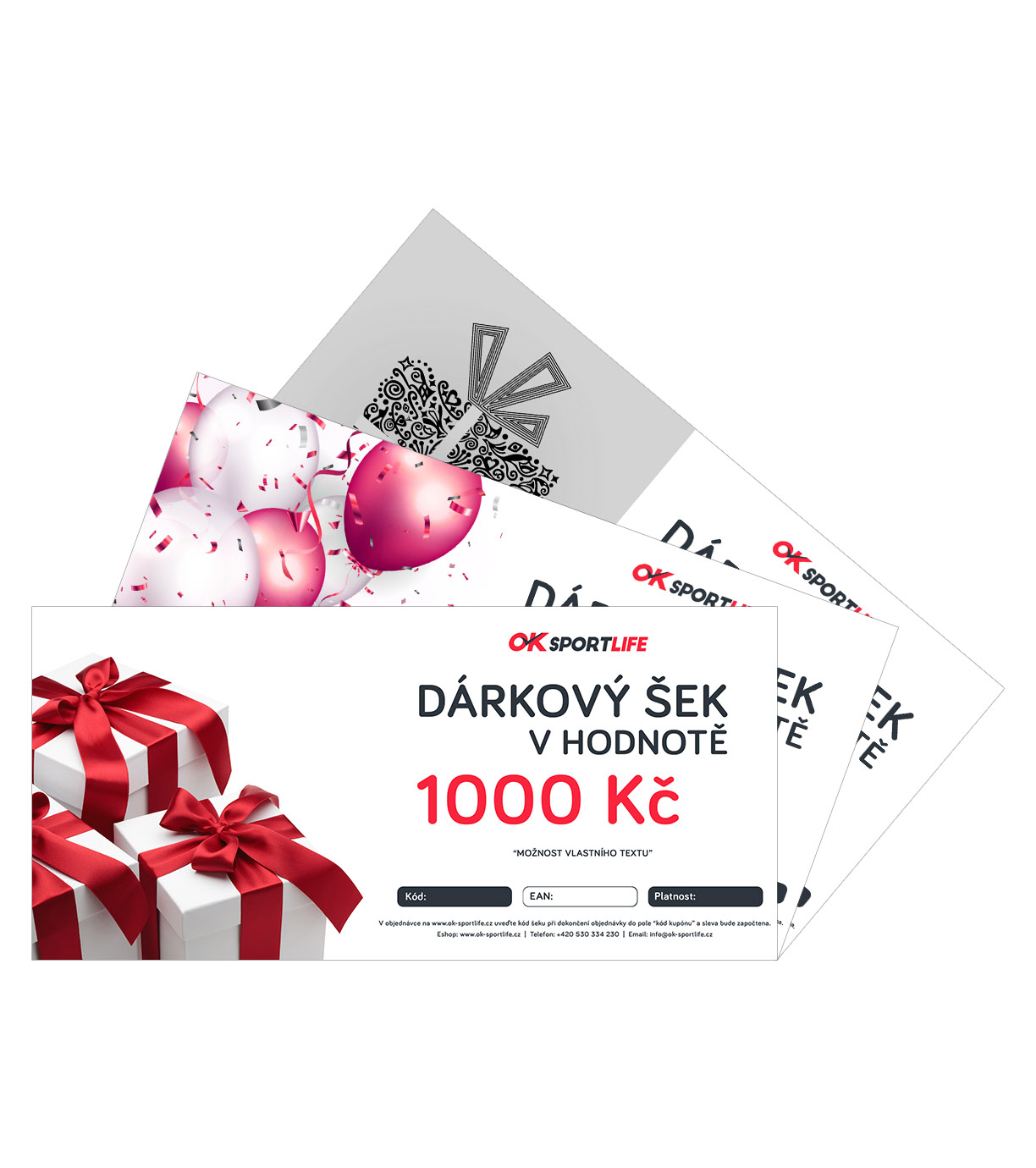 Dárkový šek - motiv NAROZENINY