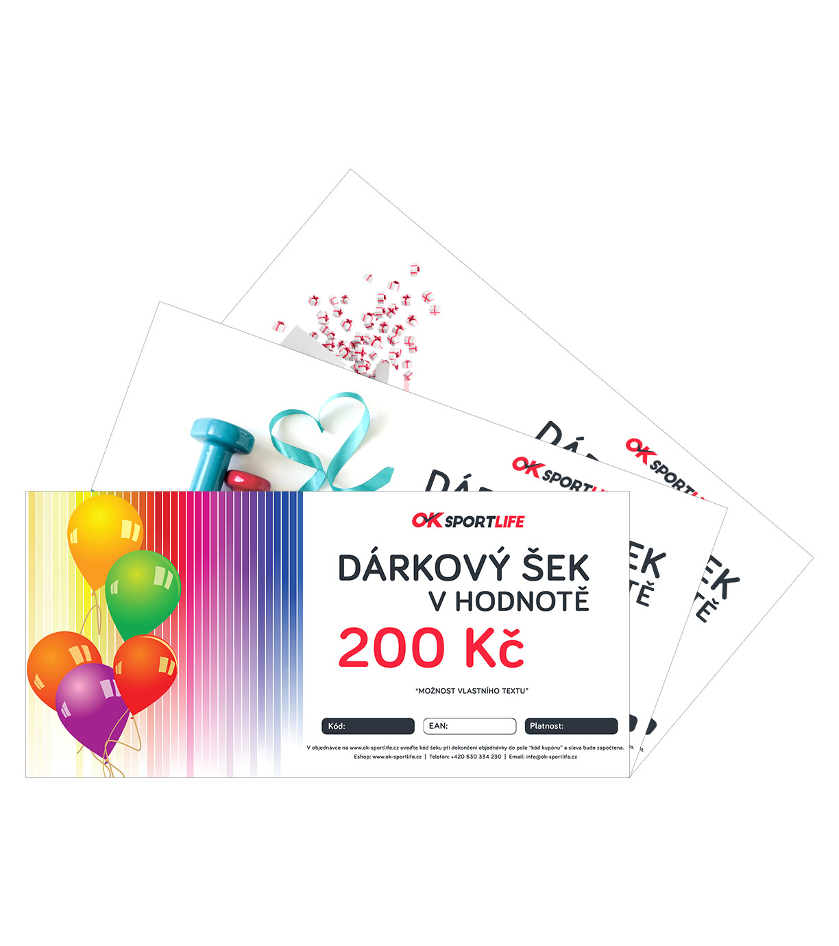 Dárkový šek - motiv NAROZENINY