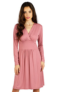 Dámské šaty s dlouhým rukávem 7D106 LITEX Tmavě růžová