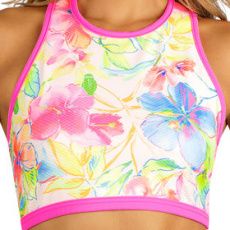 Plavkový sportovní top bez výztuže 6E340 LITEX