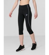 Dámské běžecké 3/4 legíny H4L22-SPDF012 4F DEEP BLACK