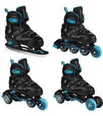 Dětské brusle černo-modré QUATTRO 4IN1 Spokey