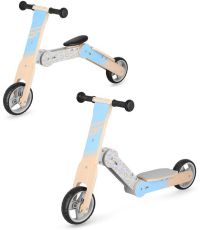 Dřevěné dětské odrážedlo modré WOO-RIDE MULTI Spokey