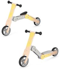 Dřevěné dětské odrážedlo žluté WOO-RIDE MULTI Spokey 