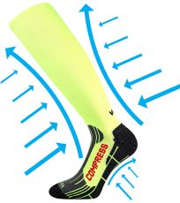 Unisex kompresní podkolenky Flex VoXX® neon žlutá